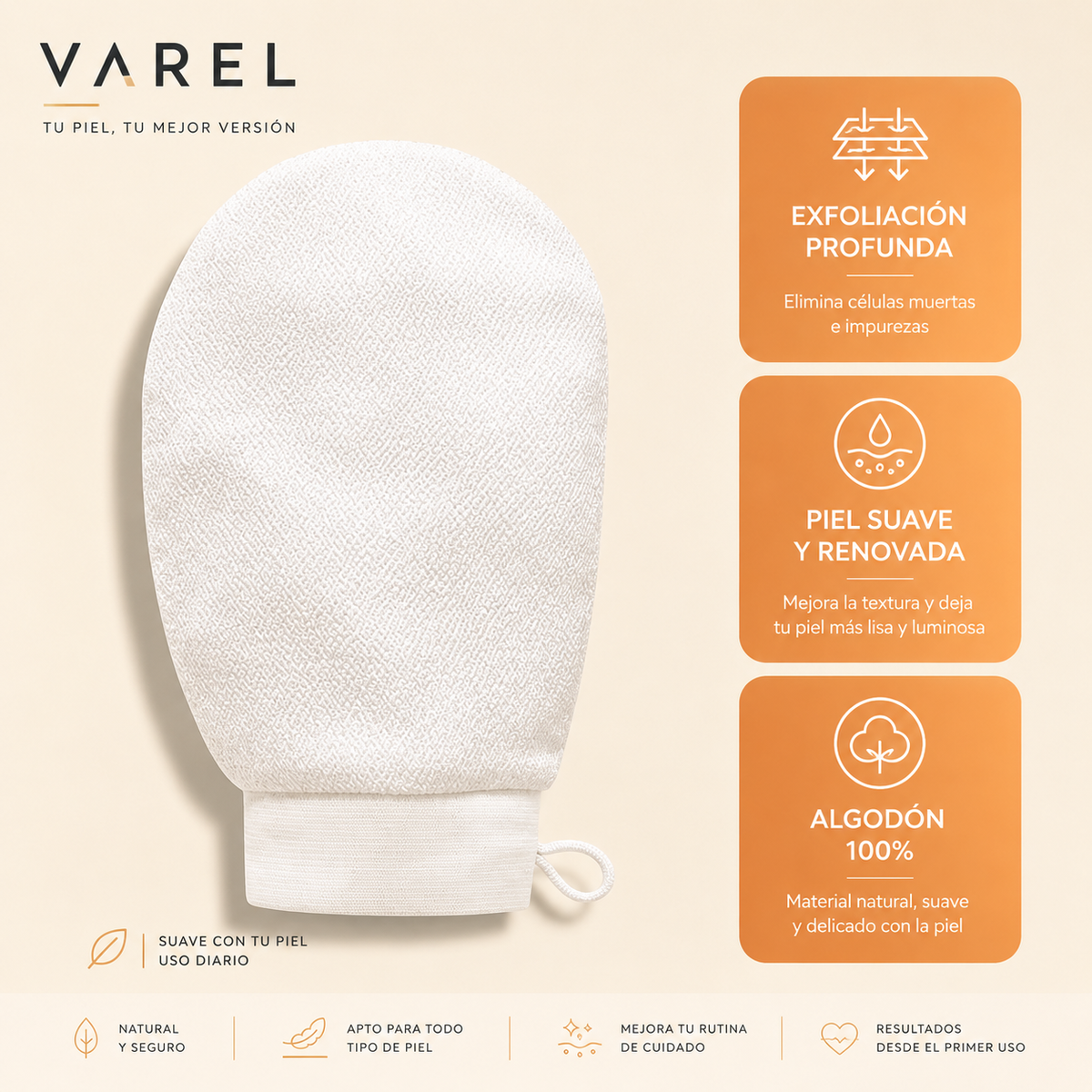 VAREL | Guante Exfoliante Corporal