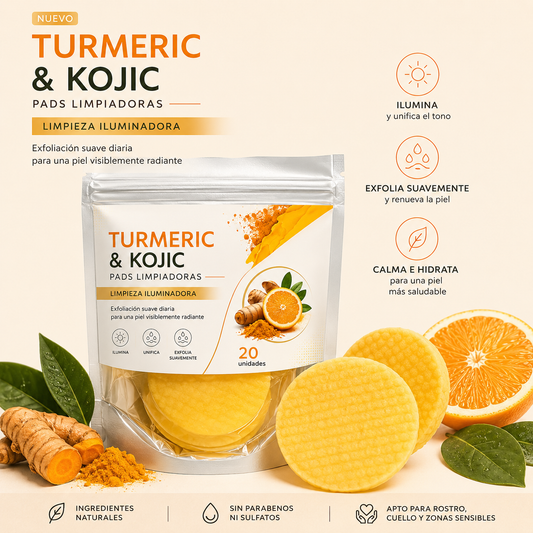 Toallitas Exfoliantes Faciales | Cúrcuma y Ácido Kójico
