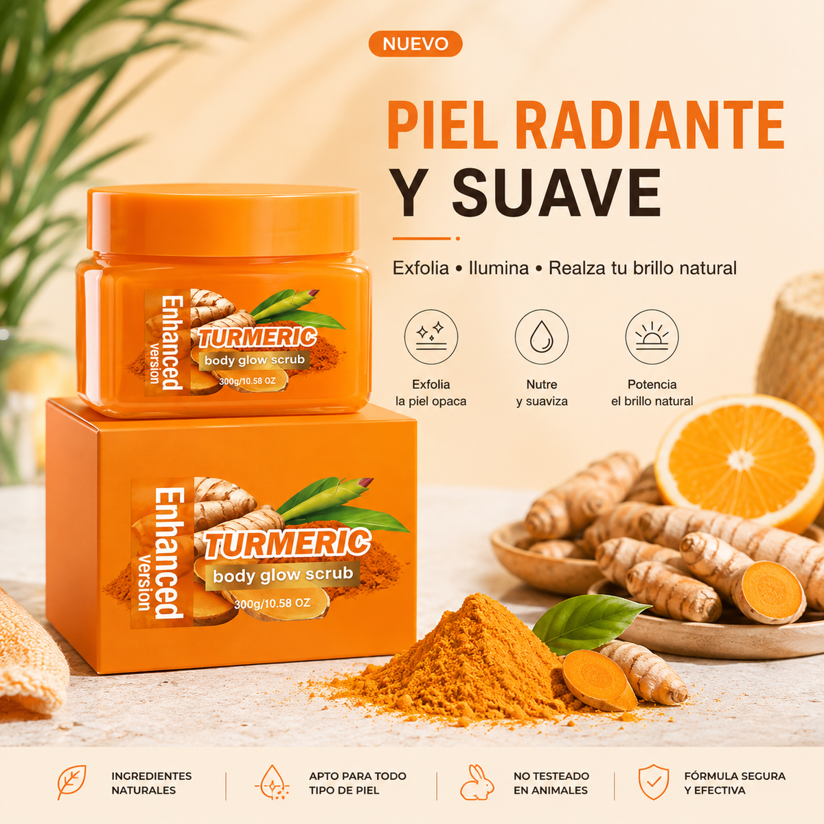 VAREL | Exfoliante Corporal Iluminador de Cúrcuma